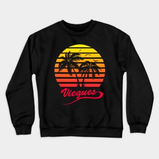 Viques 80s Tropical Sunset Crewneck Sweatshirt